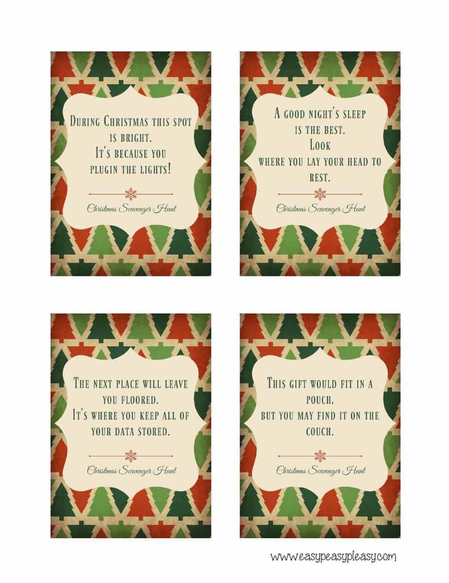 christmas scavenger hunt with free printable clues - easy peasy pleasy